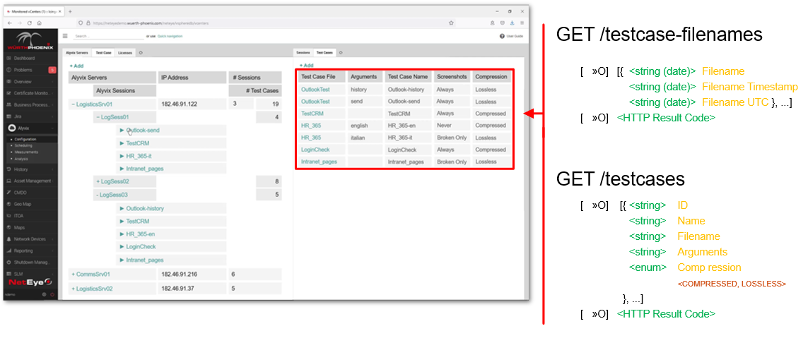 Test case retrieval API